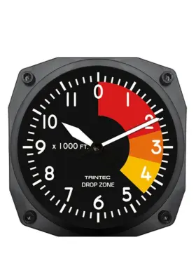 Dz-06 Trintec New Drop Zone Style Aviation Instrument 6 1/2 Inch Clock