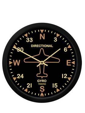 Trintec Industries 812733003360 10 Inch Vintage Directional Gyro Round Clock 9062v-10