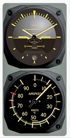 Trintec Industries 9063v/9061v Vintage Artificial Horizon Airspeed Clock And Thermometer C