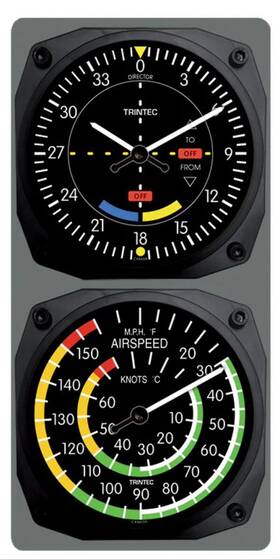 Trintec Industries 9064/9061 Classic Vor/ Airspeed Clock And Thermometer Set