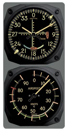 Trintec Industries 9064v/9061v Vintage Vor Airspeed Clock And Thermometer C Celsius Set