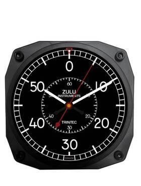 Trintec Zifc-01 New Zulu Instrument Flight Chronograph Wall Clock 6.5 Inch Square