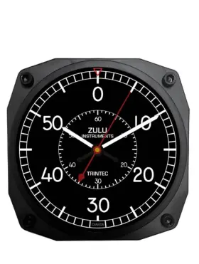 Zifc-01 Trintec New Zulu Instrument Flight Chronograph Wall Clock 6.5 Inch Square