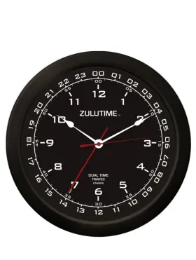 Zt14-1 Trintec Large 14 Inch Zulutime Dual Time Clock Aviation