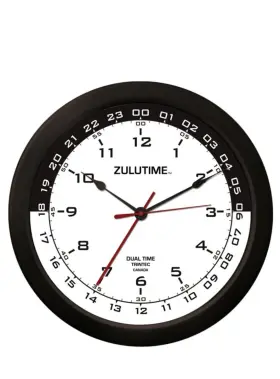 Zt14-3 Trintec Large 14 Inch Zulutime Dual Time Clock Aviation