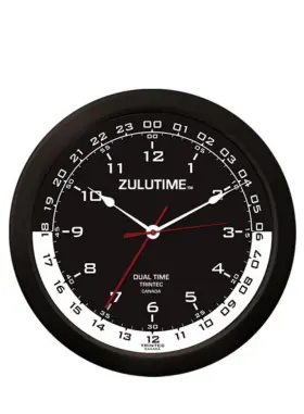 Zt14-4 Trintec Large 14 Inch Zulutime Dual Time Clock Aviation