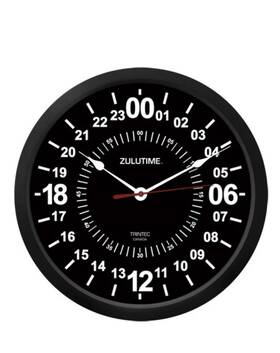 Trintec Zt24b10 New 24 Hour Clock 10 Inch Black Military Swl Zulu Time Ham Shack Radio Gift