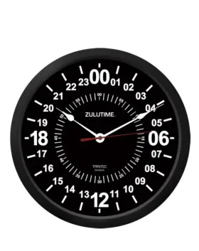 Zt24b10 Trintec New 24 Hour Clock 10 Inch Black Military Swl Zulu Time Ham Shack Radio Gift