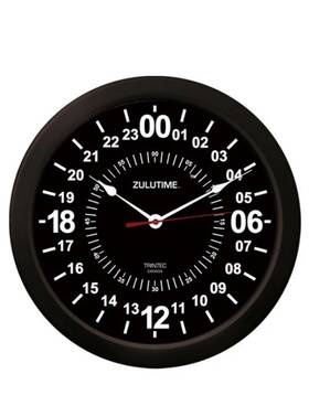 Trintec Zt24hr14-b Large 14 Inch Zulutime 24-hour Clock Aviation