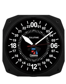 Trintec Zt24hrb-10 New Cessna 24 Hour 10 Inch Black Military Zulu Time Instrument Clock