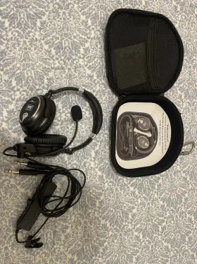 Ah-7000 Ufq Anr A7 Aviation Headset Active Noise Reduction - Excellent Condition