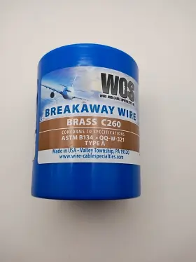 Brass-c260 Wcs Breaksway Safety Wire .032 Brass C260 1 Lb