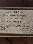 18652G-21/C7020 David Clark Adapter Cord New Surplus. Price: $298.00.