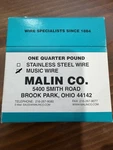 Malin 34715 Spring Steel Music Wire (.051" Dia) Lb. Roll, 0447G New. Price: $19.00.