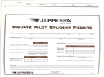 Jeppesen Student Flight Record Folder Private Pilot Single 10001796-003 New. Price: $21.72.