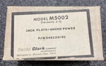 David Clark Jack Plate, Model M5002, New In Box, Nos. Price: $10.00.