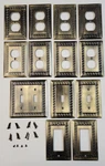 Lhmc 2005 Hardware 13 Metal Light Switch & Outlet Covers Lot Antique Brass Greek Used. Price: $74.95.