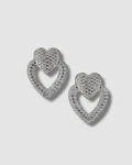 $210 Fallon Women's Silver Pave Heart Door Knocker Hoop Earrings New. Price: $50.68.