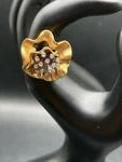 Fj Fallon Gold Tone Flower Ring Size 8 Cubic Zarconia Pre-owned. Price: $22.00.