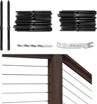 40 Pack 1/8" Black Cable Railing Hardware Kit Swage Lag Screws Left And Right New. Price: $57.32.