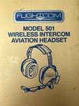 Flightcom Model 501 Wireless Intercom Aviation Headset Open. Price: $100.00.