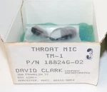 New David Clark Throat Mic, TM-1, Pn 18824G-02. Price: $28.00.