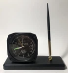 Trintec Aircraft Altimeter Clock Desk Top Aviation Pen Holder Display Black Gold Used. Price: $57.16.