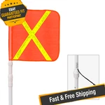 Safetywhips 13' Powered Heavy Duty Telescoping With Orange Flag (yellow X) New. Price: $449.37.