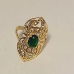 Fj Fallon Gold Filigree Green Clear Stones Cocktail Ring Sz 8 Pre-owned. Price: $34.99.