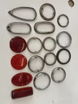 Lot Of 17 Vintage Antique Tail Light Bezel Trim Rings Lens For. Price: $50.00.