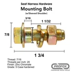 Seat Belt Harness Hardware Bolt Sleeved Shoulder Lap Mounting Washer Nut New. Price: $8.95.