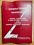 Avco Lycoming Aircraft Engines Operators Manual 0-320,AIO-320, LIO-320 #60297-16 Used. Price: $20.00.