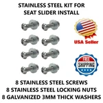 Universal Seat Sliders Hardware Kit Bolts Washers Locking Nuts Stainless Steel New. Price: $11.95.