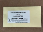 David Clark Clip Overhead Cord 4 Pack P/n 15125P-02 New. Price: $10.75.